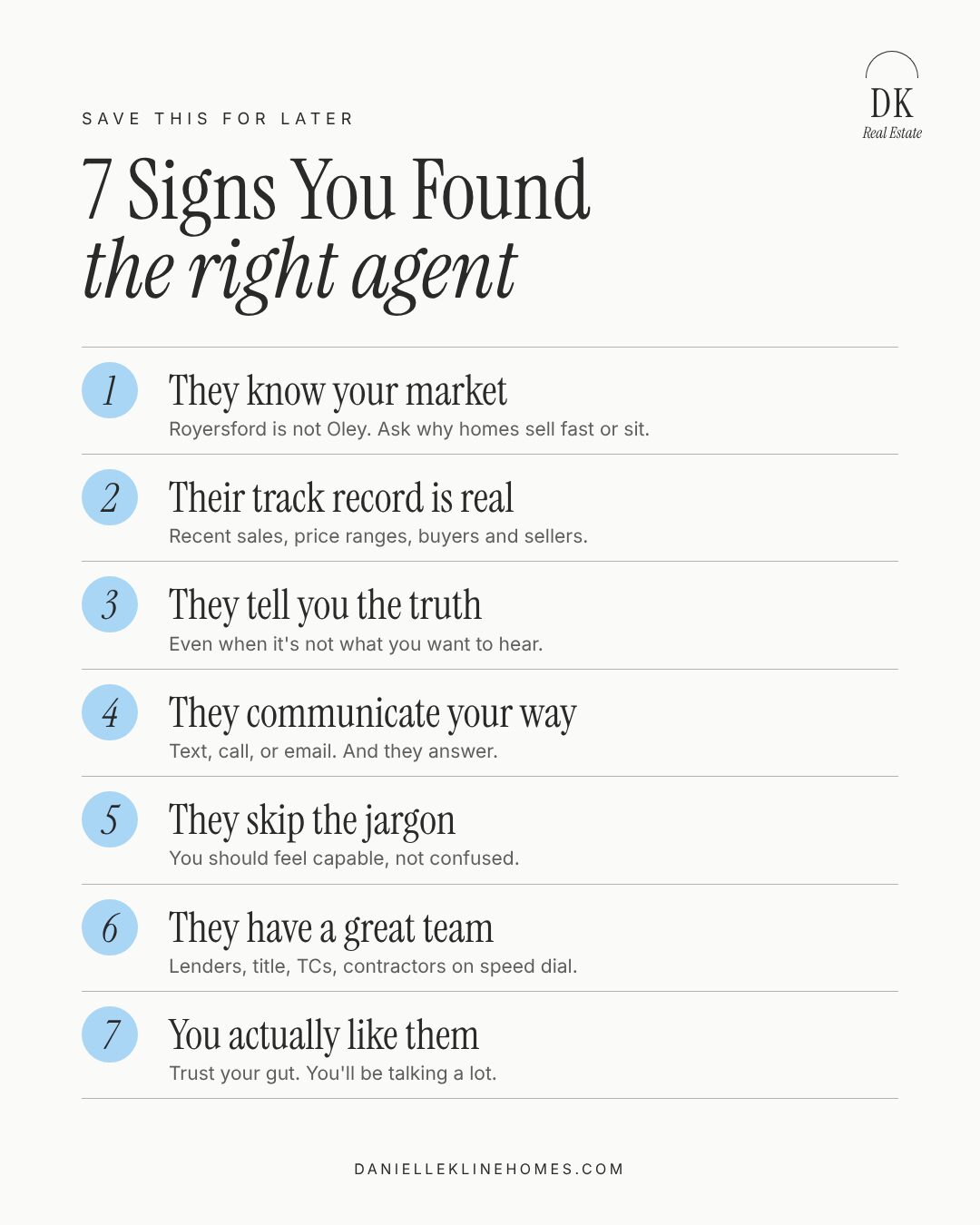 7 signs you found the right real estate agent checklist